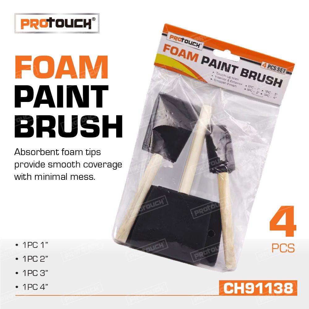 4PCS FOAM PAINT BRUSH SET ASST.