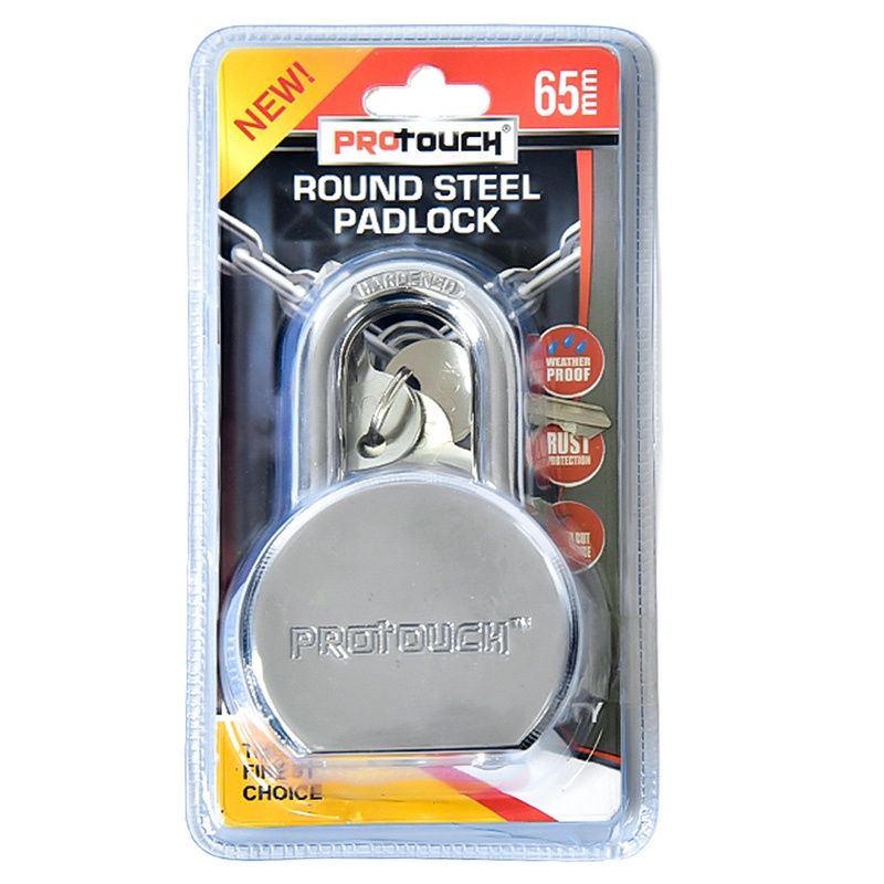 65MM ROUND STEEL PADLOCK