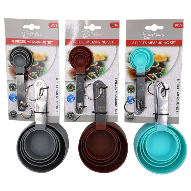 8 PCS MEASURING SPOON AND CUP SET asst