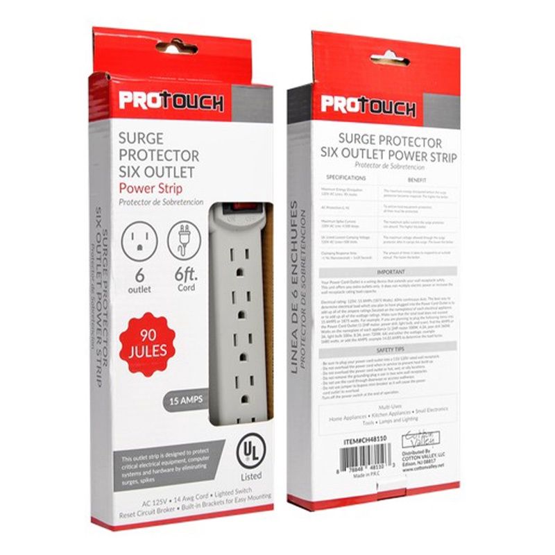 CV 6FT 6 OUTLET SURGE PROTECTOR