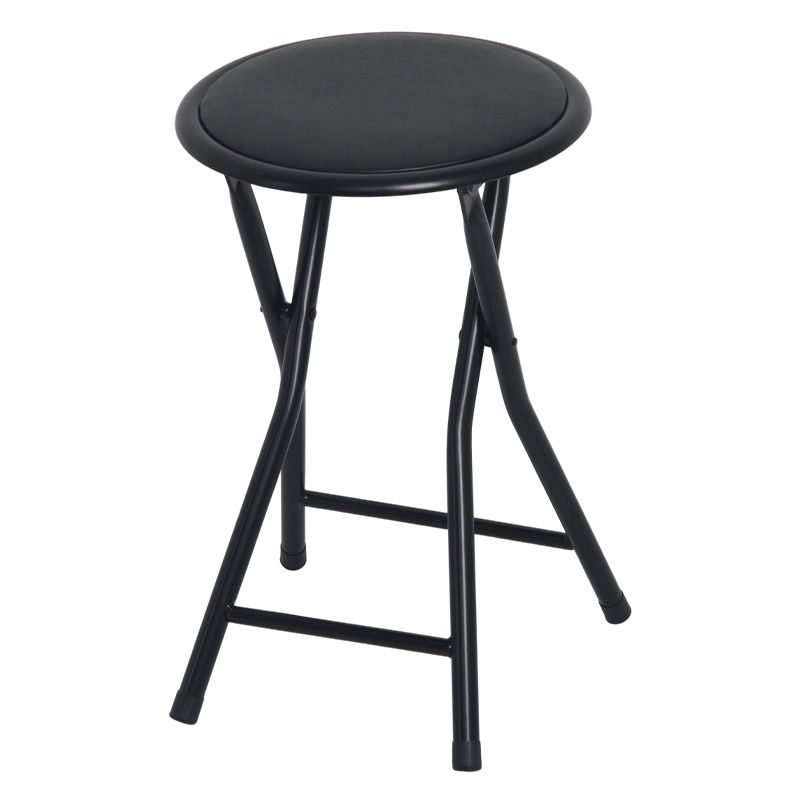 Folding stool black packed seat