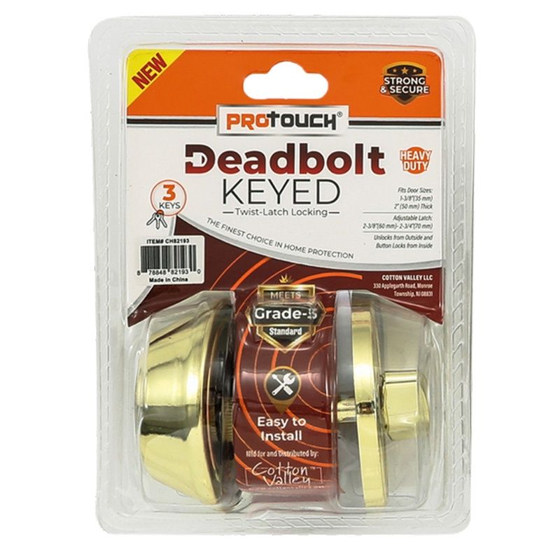 GOLD DEADBOLT KEYED OUTSIDE