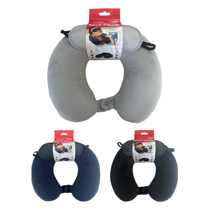 MEMORY NECK PILLOW SOLID COLORS asst