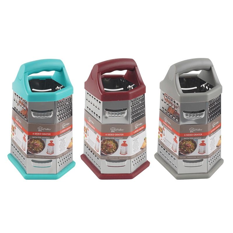 SIX SIDE GRATER WITH TPR HANDLE asst