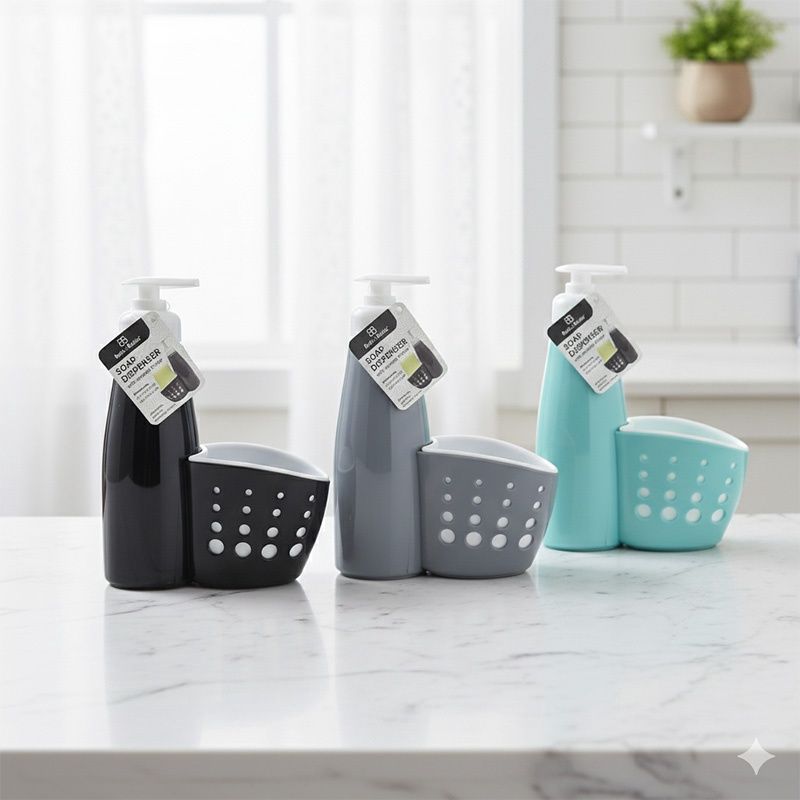 SOAP DISPENSER WITH SPONGE HOLDER asst color