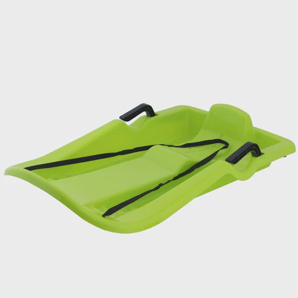 35" Green Downhill Snow Sled With Brakes and Poly Rope.
