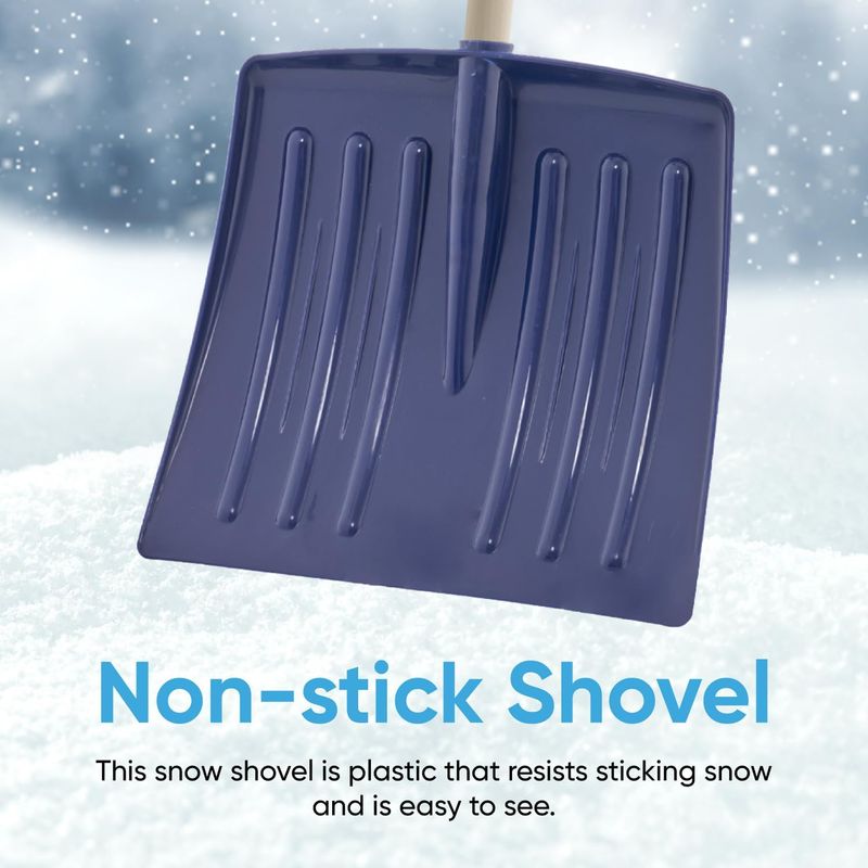 Kids Snow Shovel Blue with metal handle