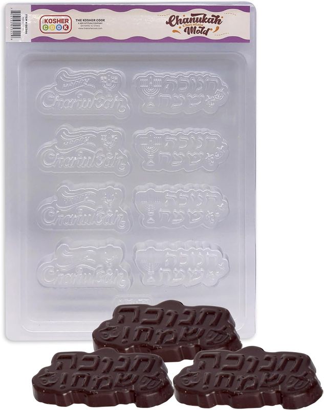 happy chanukkah shapes chocolate molds