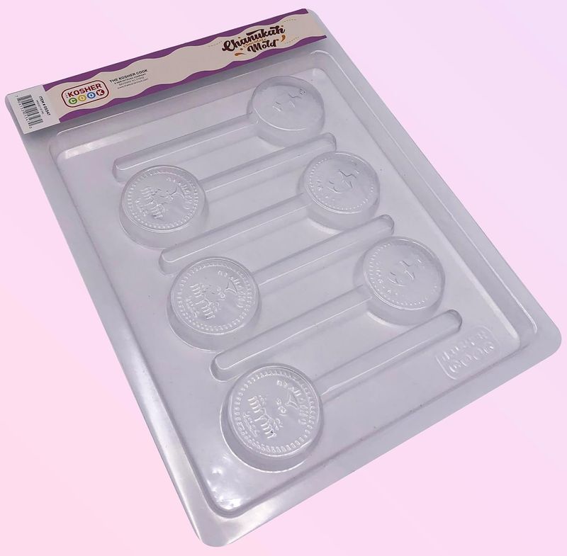 Chanukah Chocolate Tray Lollypop Round Menorah/Dreidel
