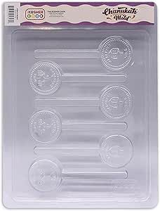 Chanukah Chocolate Tray Lollypop Round Menorah/Dreidel