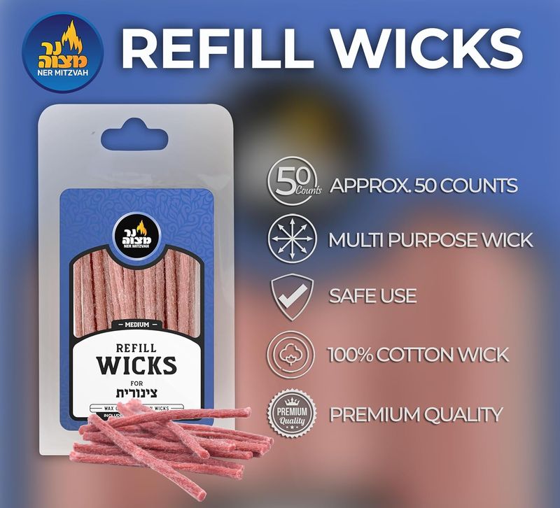 50PK. Refill Wicks Medium