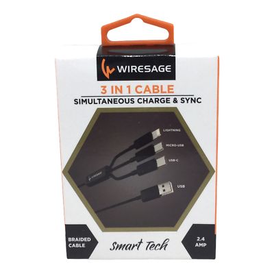 3 foot 3 in 1 charging wire