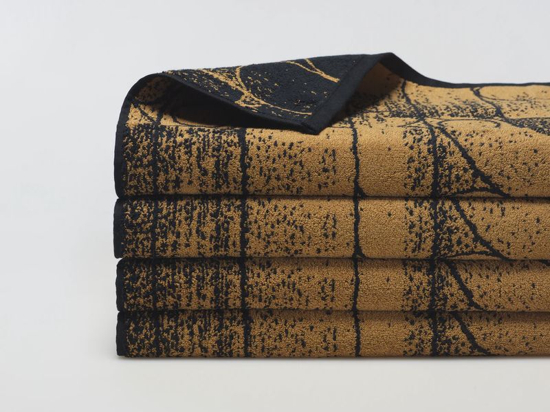 Geo Gold Black Hand Towel
