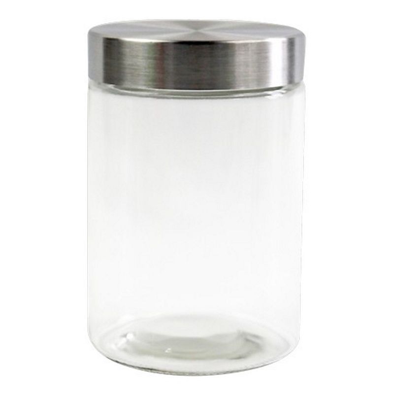 ROUND GLASS COOKIE JAR WITH LID, Size: 1.2 LT