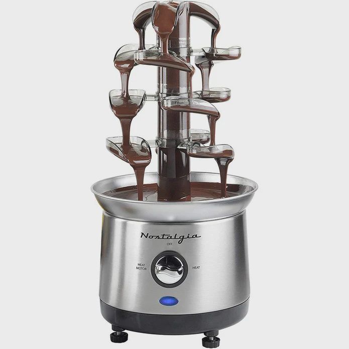 Cascading chocolate fondue fountain