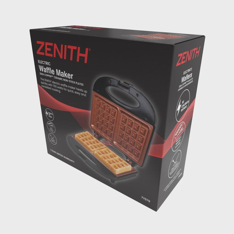 ZENITH ZERA WAFFLE MAKER COPPER/BLK