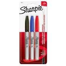 FINE PERM MARKER 3 PK. BLK, BLUE, RED