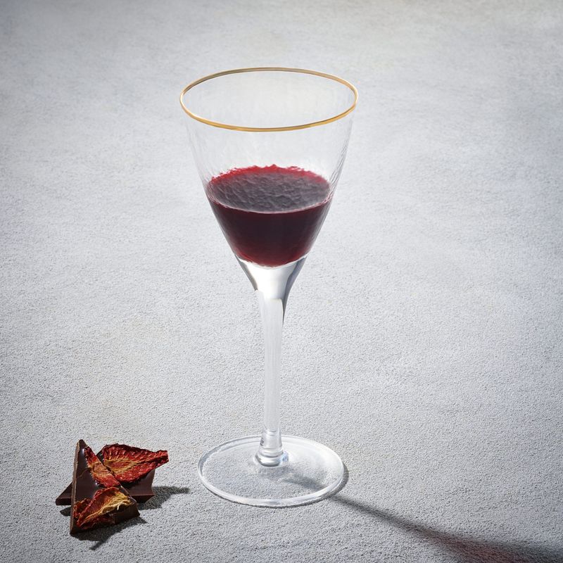 Vikko Decor - Gold Rim Hammered Wine Glass 11.5 Oz-6
