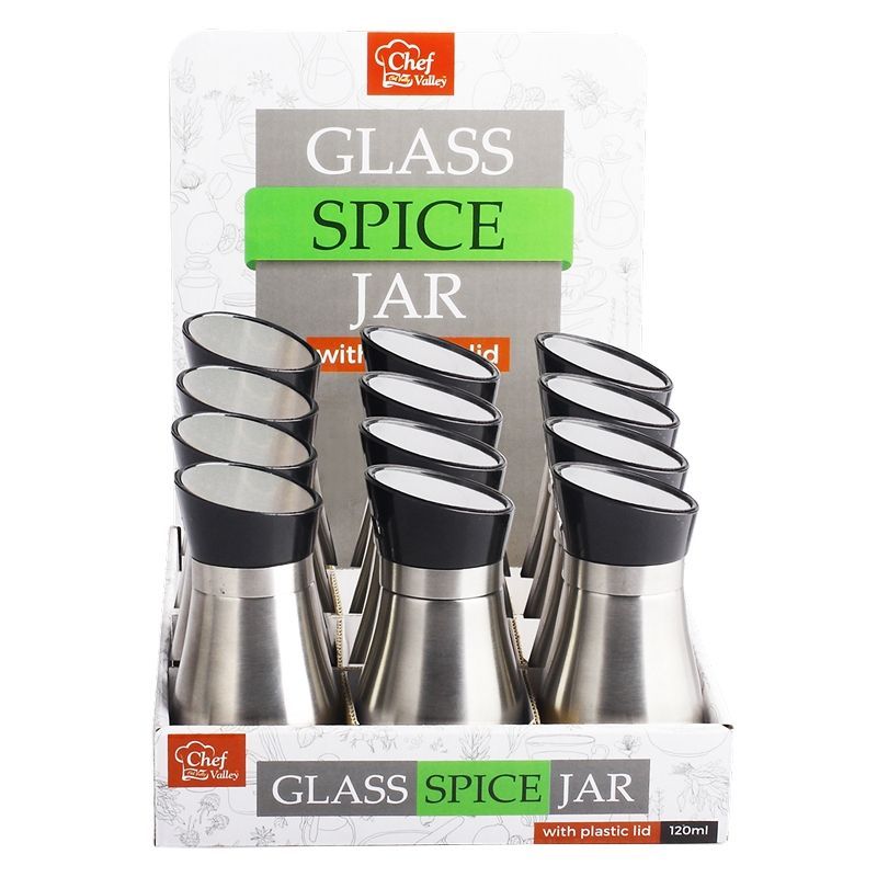 GLASS SPICE JAR120ML
