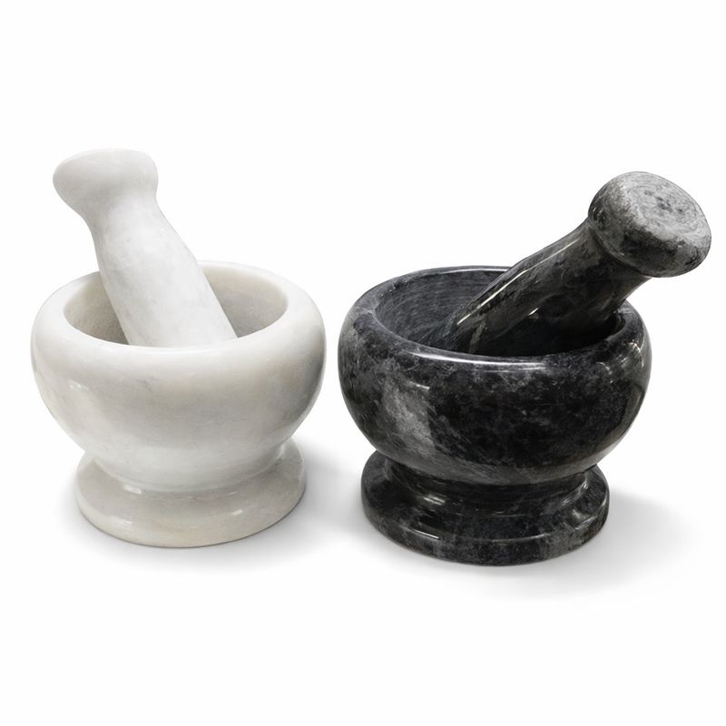 MARBLE MORTAR WITH PASTEL GREY/WHITE