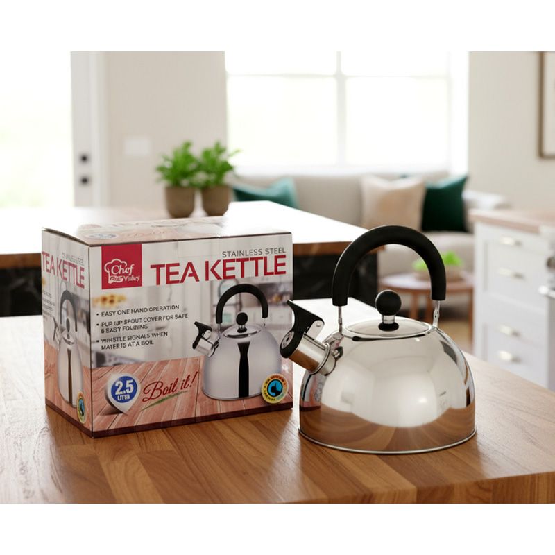 2.5L 84 OZ TEA KETTLE W/CHROME FINISH