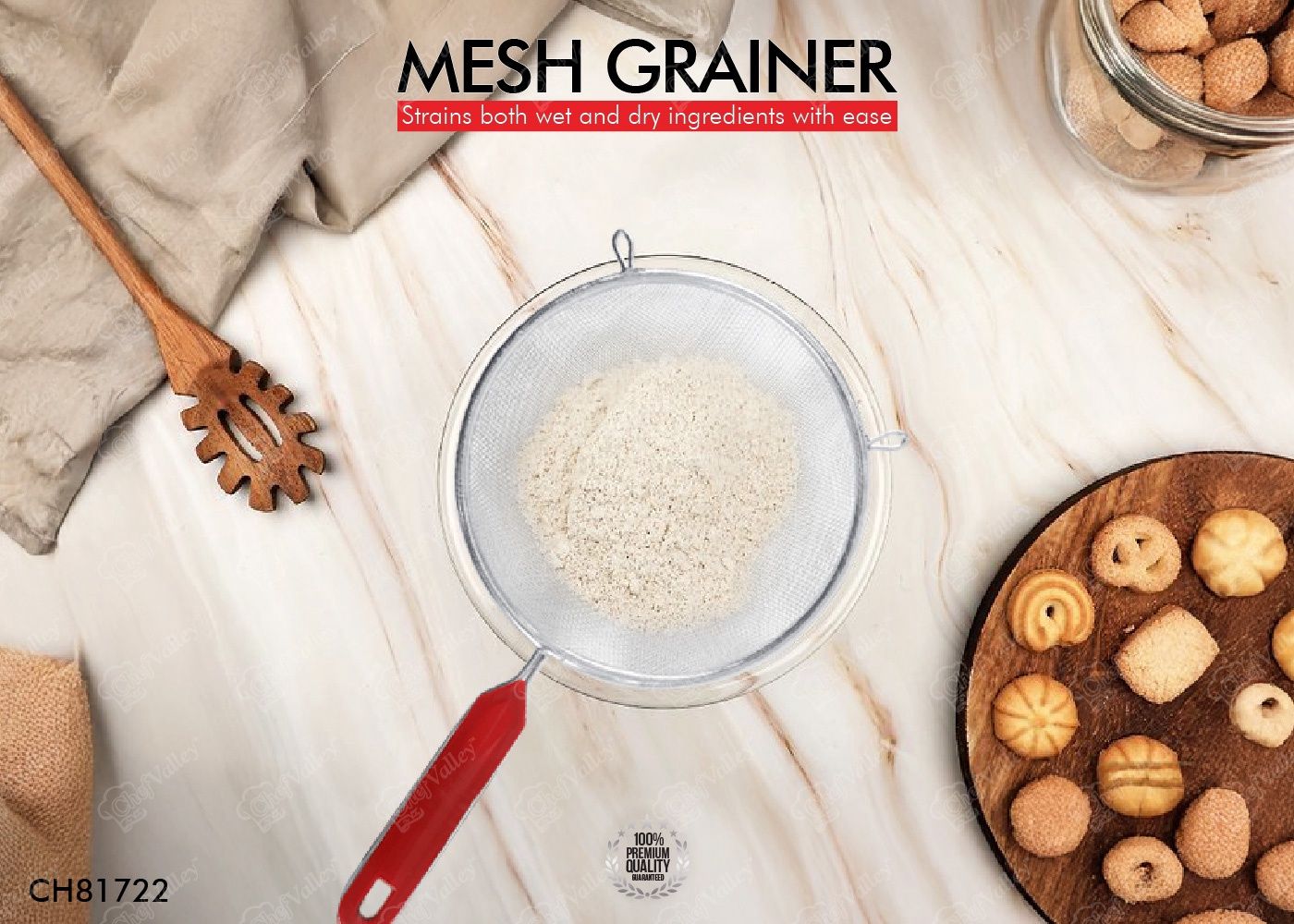 18CM METAL STRAINER W/HANDLE