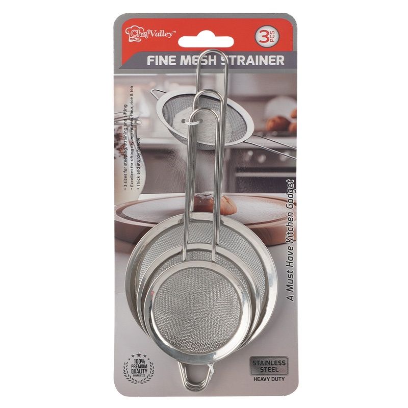 3PC STEEL STRAINERS 2.8"/3"/4"