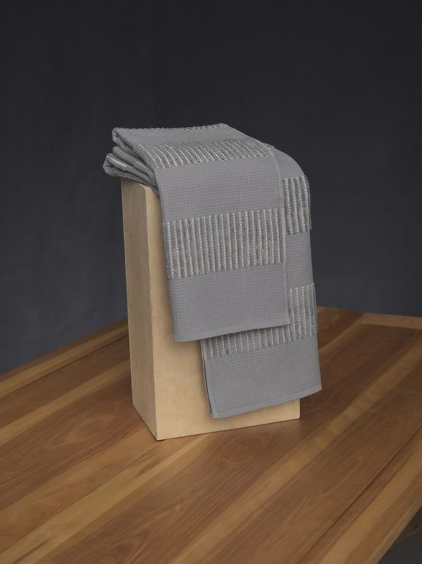 Honeycomb Grey &amp; Gold Waffle