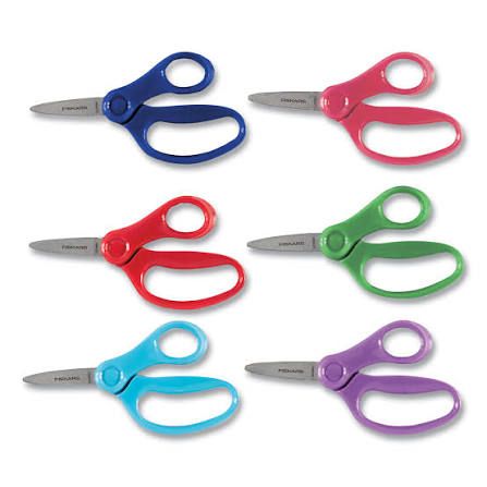 Kids scissor 5" pointed tip asst color