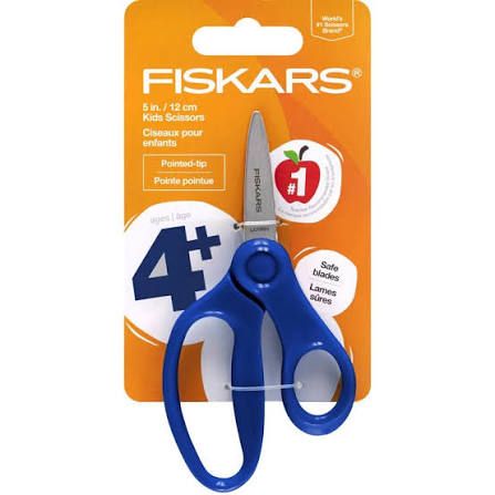 Kids scissor 5" pointed tip asst color