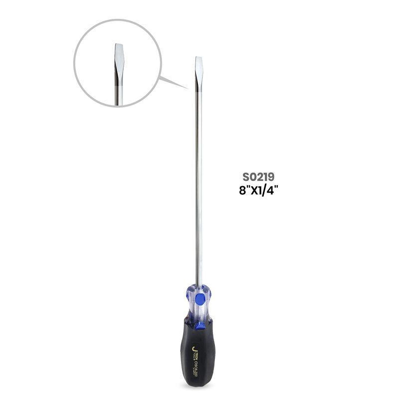 Ergonomic Soft Grip Screwdriver Slotted 8"x1/4"