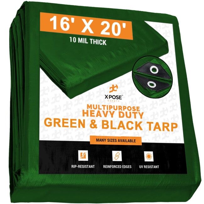 TARPAULIN-HD 10 mil GREEN- 10 FTx 12 FT