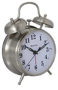 4.5" Nickel Classic Twin Bell Alarm Clock - Westclox