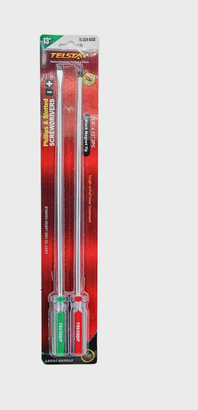 SCREW DRIVER WITH MAGNETIC 13" 2PCS