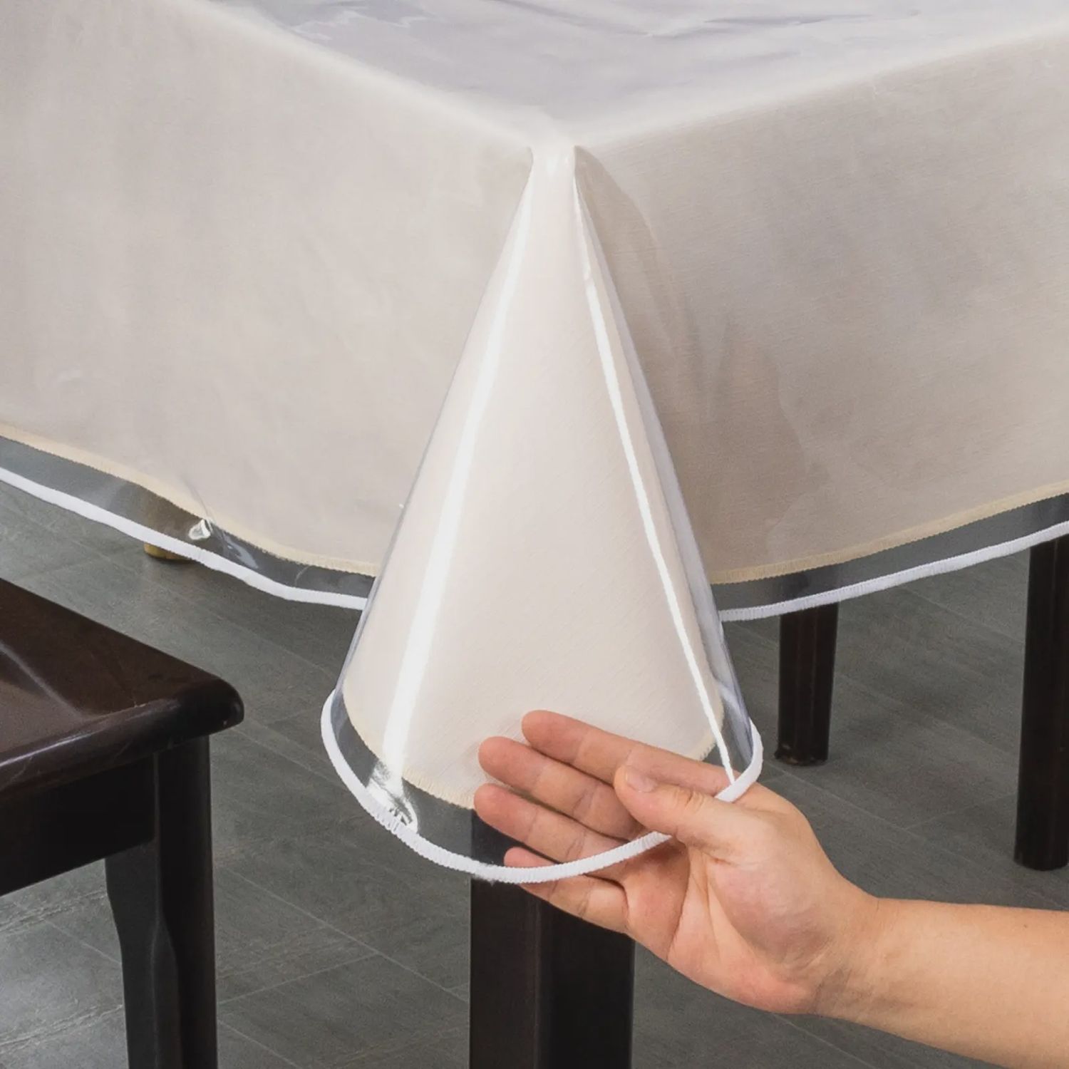 Premium Super Clear Table Cloth DPC 70x160inch Oblong W. Overlock