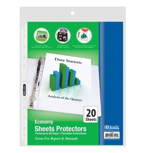ECONOMIC SHEET PROTECTORS 20PK BAZIC