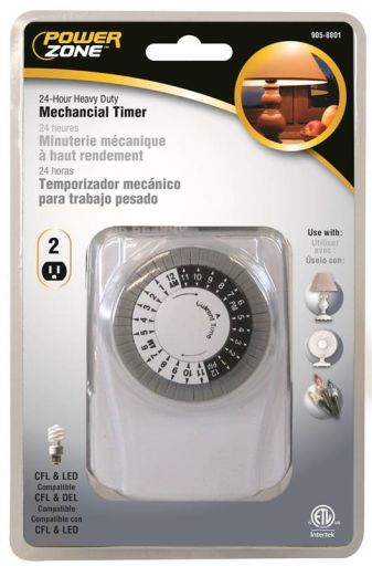 Power Zone Timer Indoor 24Hr HD Mech 2Out TNI2423