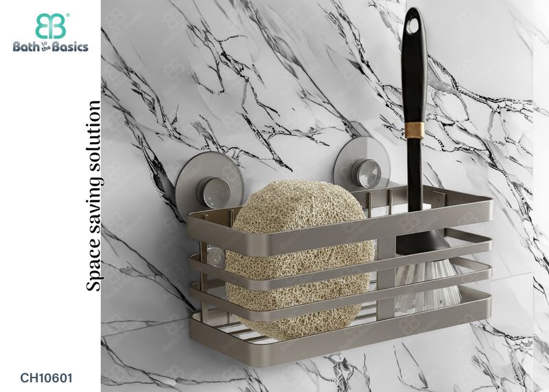 SPONGE HOLDER - SATIN NICKEL PLATED