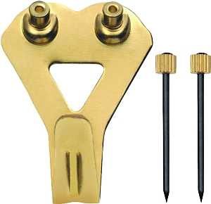 OOK 50025 Picture Hanger, 50 lb, Steel, Brass, 2 Hooks, 4 Nails