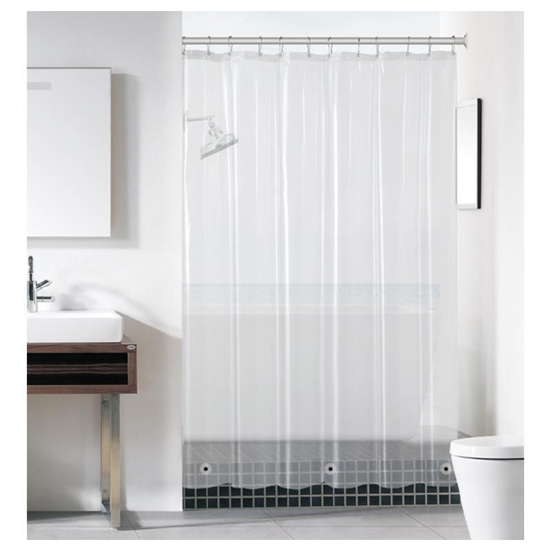 PVC SHOWER CURTAIN LINER CLEAR &amp; FROSTED asst