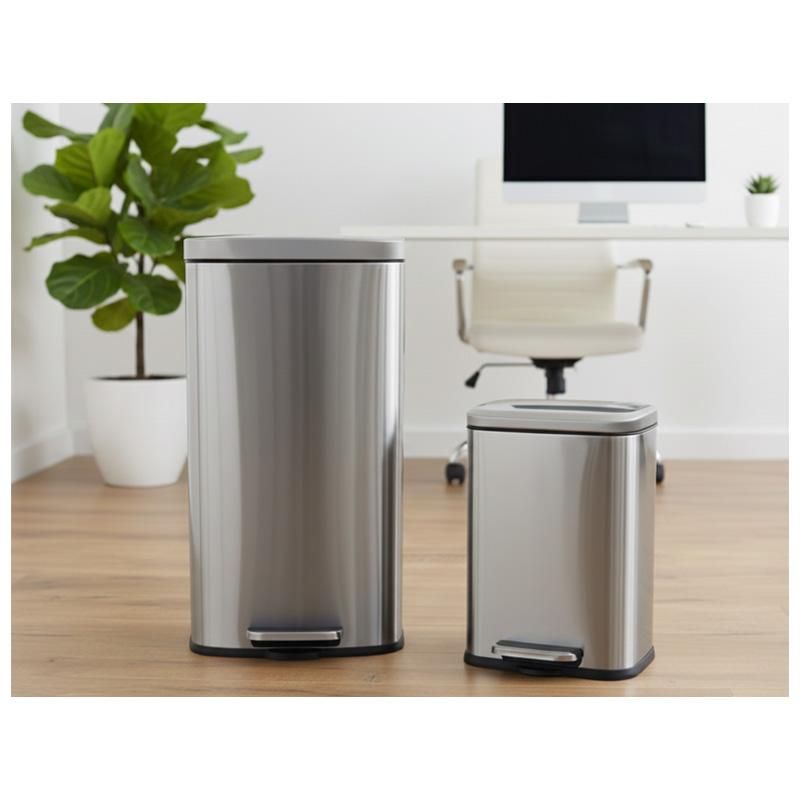 30L STAINLESS STEEL STEP TRASH CAN WITH SOFT CLOSE LID