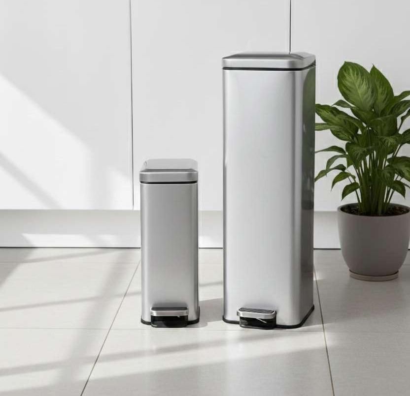 30L SLIM STAINLESS STEEL STEP TRASH CAN WITH SOFT CLOSE