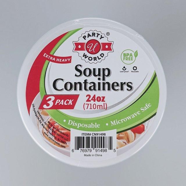 3PK SOUP COUNTAINER W/LID 24OZ