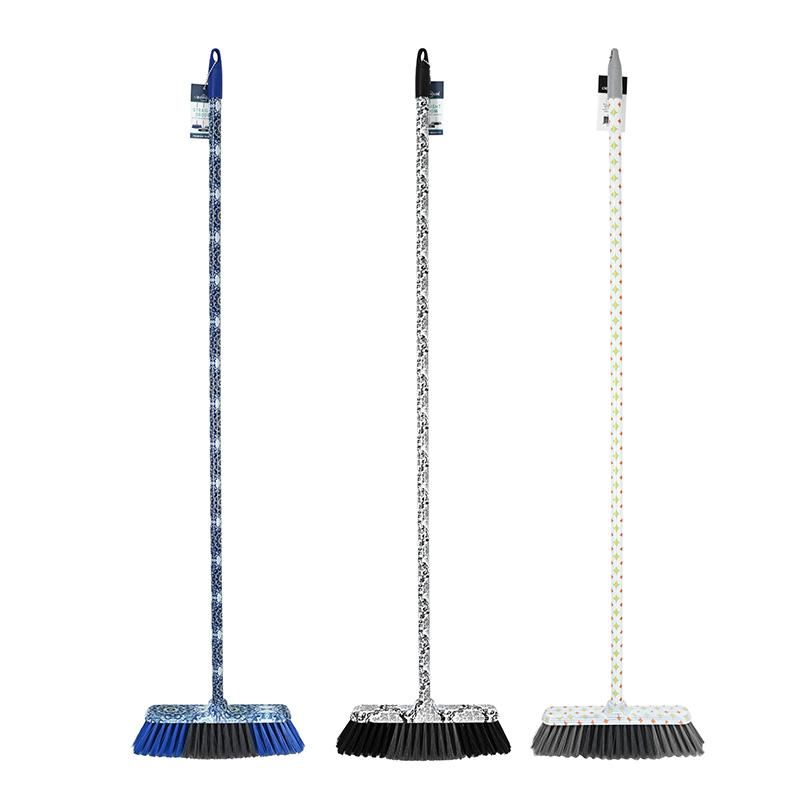 PRINTED STRAIGHT BROOM W/HANDLE asst