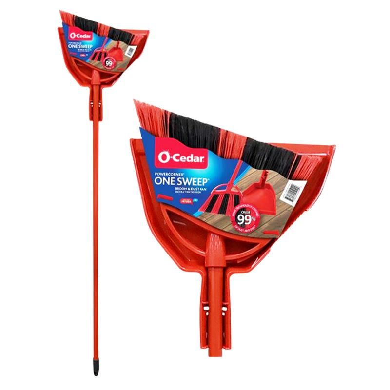 O-Cedar PowerCorner One Sweep Broom with Fast ‘N Easy Dust Pan
