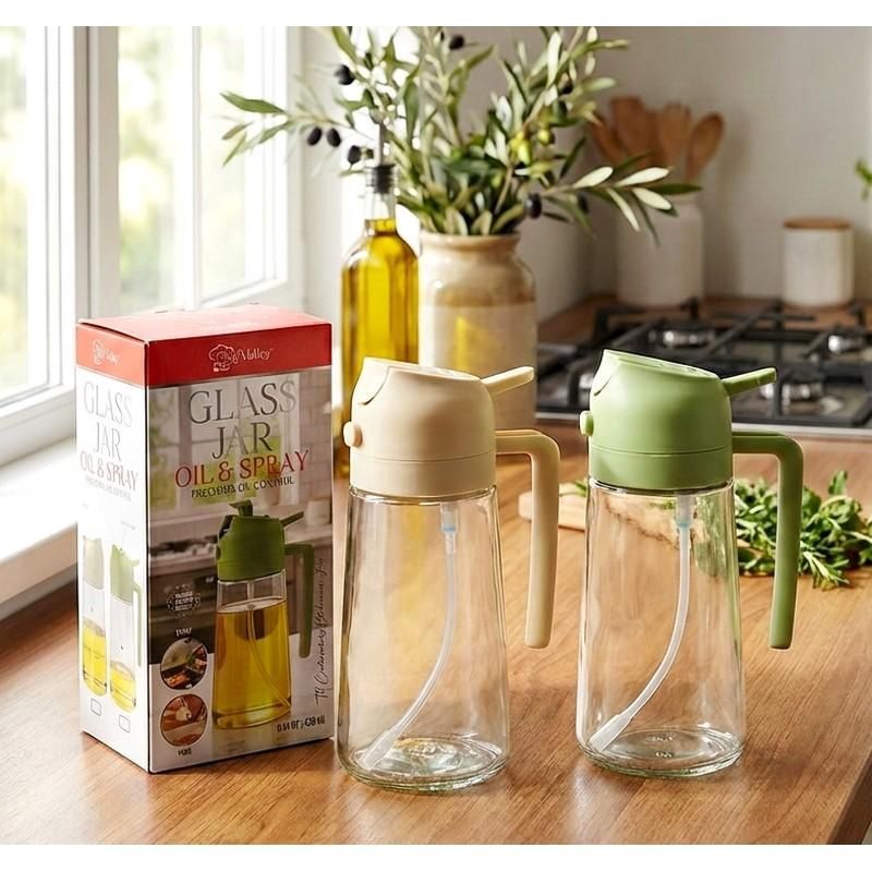 420ML GLASS OIL AND SPRAY BOTTLE