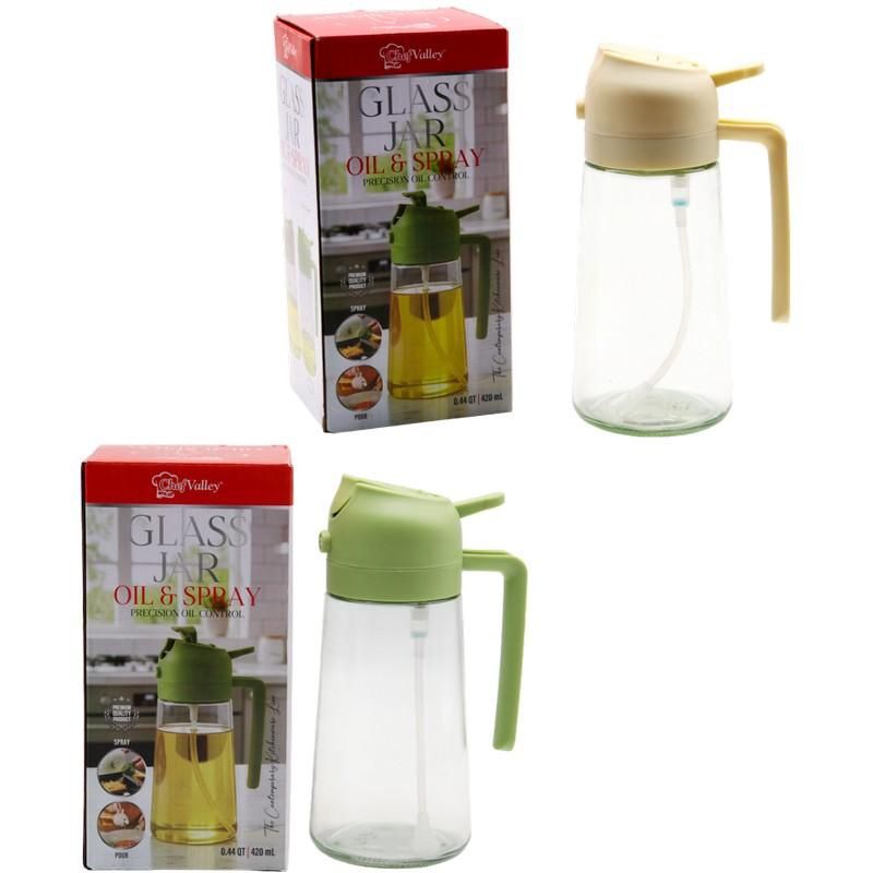 420ML GLASS OIL AND SPRAY BOTTLE