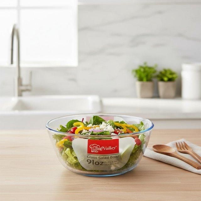GLASS SALAD BOWL 91OZ