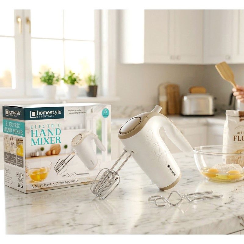WHITE HAND MIXER WITH BEATER