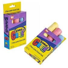 3pc Jumbo Sidewalk Chalk 4"